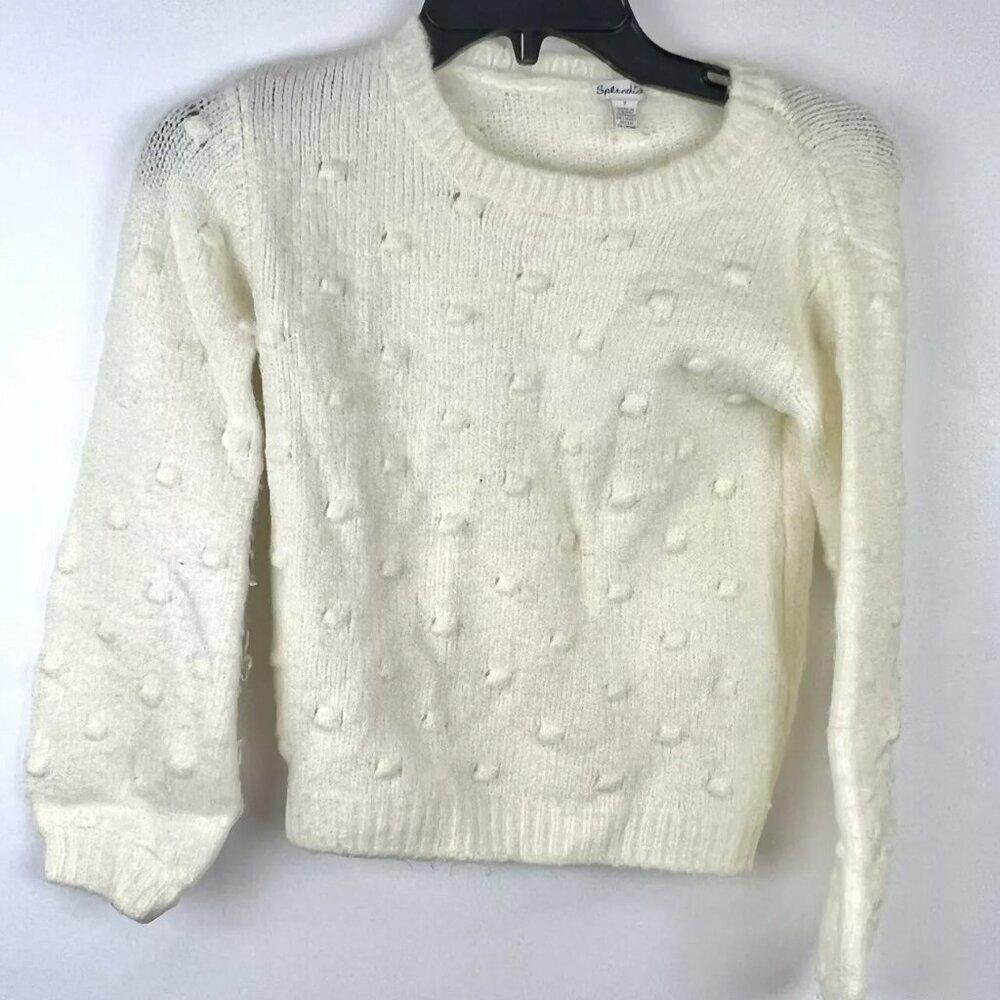 Splendid Girl’s Off White Long Sleeve Sweater Size 7